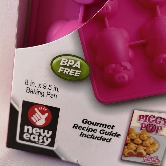 Piggy Pop Silicone Baking Pan As-Seen-On-TV New in Box, Bakes 12, Pink BPA Free - Picture 4 of 6